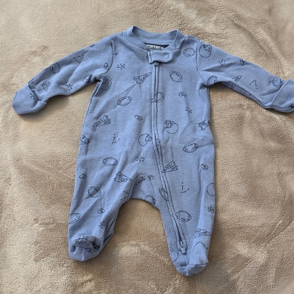 Carter's Light Blue Football Sleeper